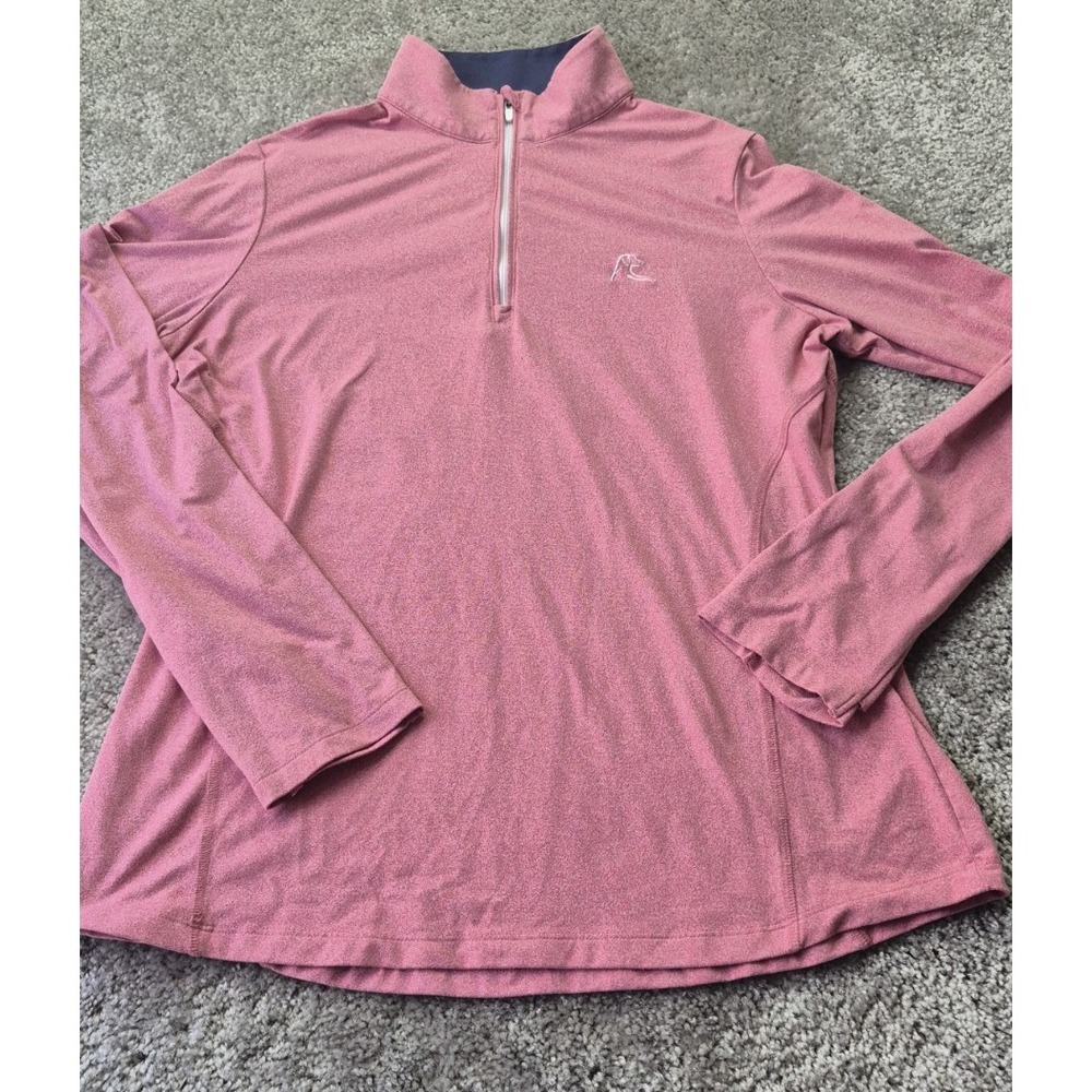 Rhoback The‎ Heather Performance Q-Zip Long Sleeve Shirt Women's M - Dusty Red